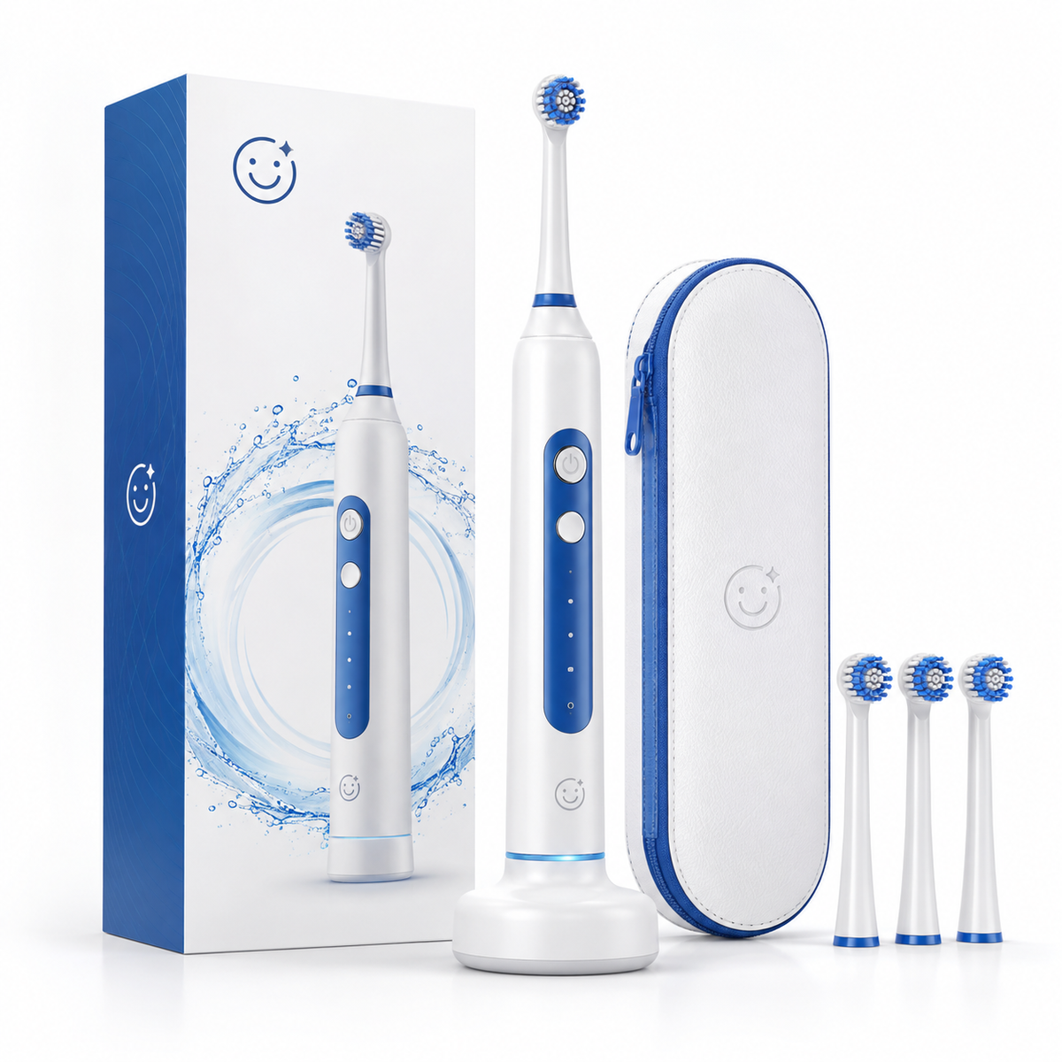 Smileey RotateClean Pro™ elektrische tandenborstel met opzetborstels