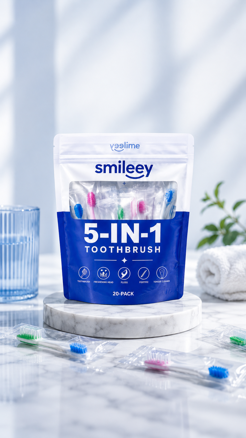 Smileey FreshBrush™ wegwerptandenborstels, 20 stuks